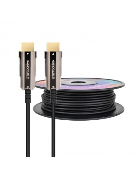 Nanocable Cable HDMI V2.0 AOC 4K@60Hz 18Gbps A M-A M, Negro, 80 m Nanocable Cable HDMI V2.0 AOC 4K@60Hz 18Gbps A M-A M, Negro, 80 m