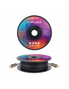 Nanocable Cable HDMI V2.0 AOC 4K@60Hz 18Gbps A M-A M, Negro, 100 m 2