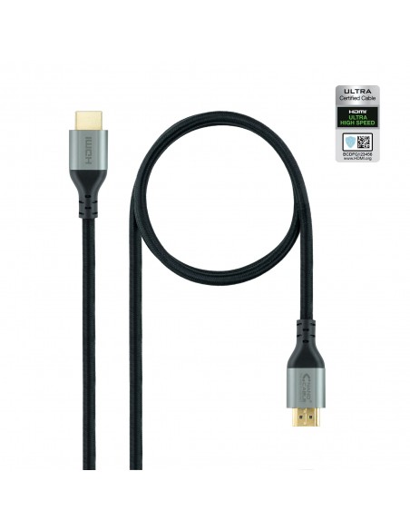 Nanocable Cable HDMI 2.1 Certificado ULTRA HIGH SPEED A M-A M, Negro, 1 m