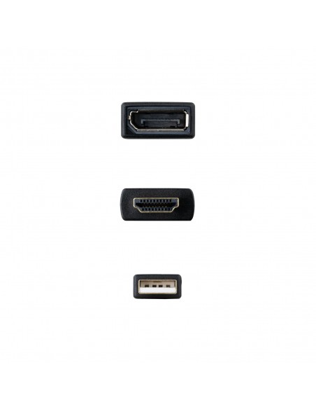 Nanocable Conversor HDMI 2.0 a DisplayPort V1.2 Negro, 20 cm