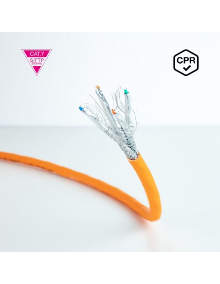 Nanocable Cable de Red CAT.7 LSZH SFTP PIMF AWG23, Naranja, 100 m