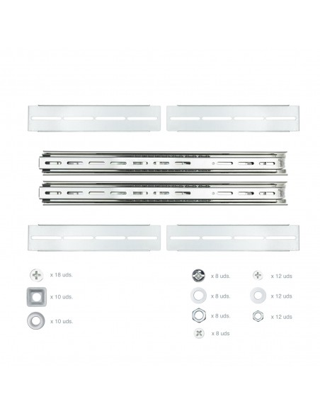 Nanocable Guías laterales telescópicas para Caja Rack de 19"