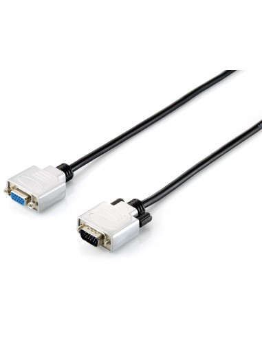 Equip 118852 cable VGA 5 m VGA (D-Sub) Negro, Plata
