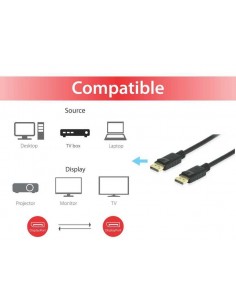 Equip 119251 cable DisplayPort 1 m Negro