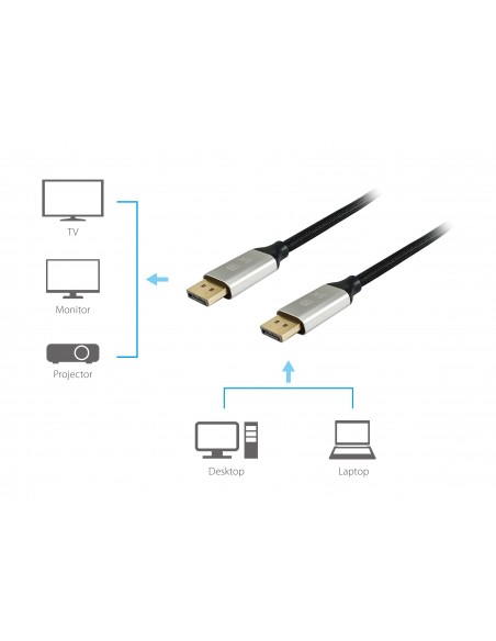 Equip 119262 cable DisplayPort 2 m Aluminio, Negro