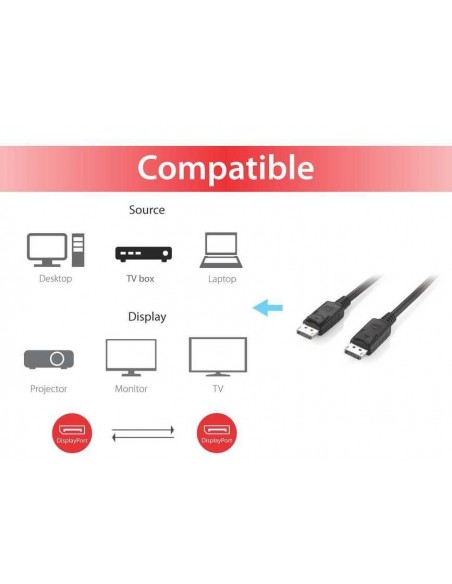 Equip 119333 cable DisplayPort 3 m Negro