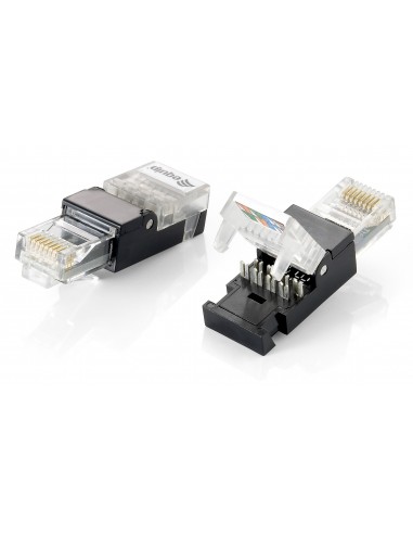 Equip 121165 conector RJ-45 Negro, Transparente