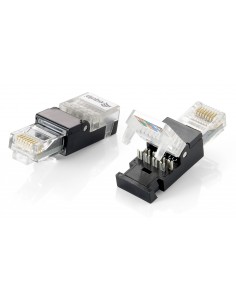 Equip 121165 conector RJ-45 Negro, Transparente 2