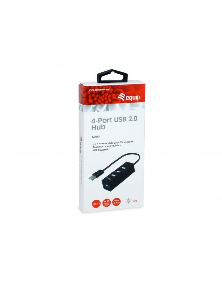 Equip 128955 hub de interfaz USB 2.0 480 Mbit s Negro