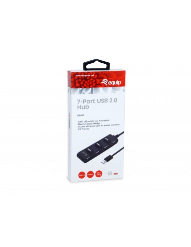 Equip 128957 hub de interfaz USB 2.0 480 Mbit s Negro