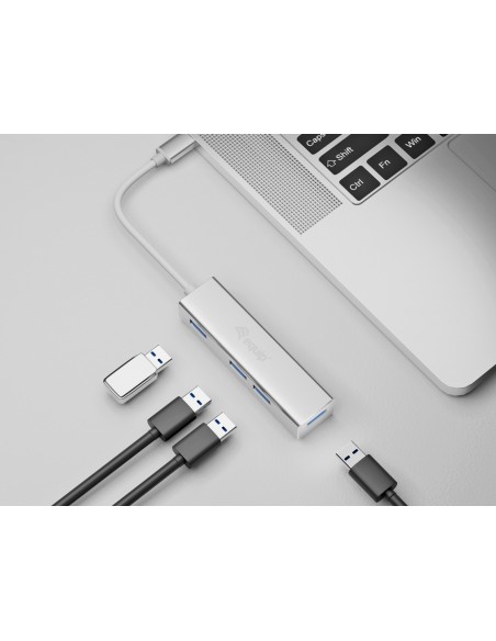 Equip 128958 hub de interfaz USB 3.2 Gen 1 (3.1 Gen 1) Type-C 5000 Mbit s Plata