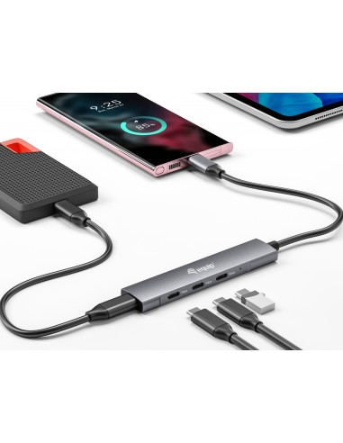 Equip 128963 hub de interfaz USB 3.2 Gen 1 (3.1 Gen 1) Type-C 5000 Mbit s Negro, Plata