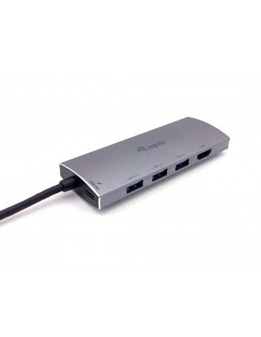 Equip 133482 base para portátil y replicador de puertos USB 3.2 Gen 1 (3.1 Gen 1) Type-C Plata