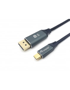 Equip 133421 adaptador de cable de vídeo 1 m USB Tipo C DisplayPort Gris
