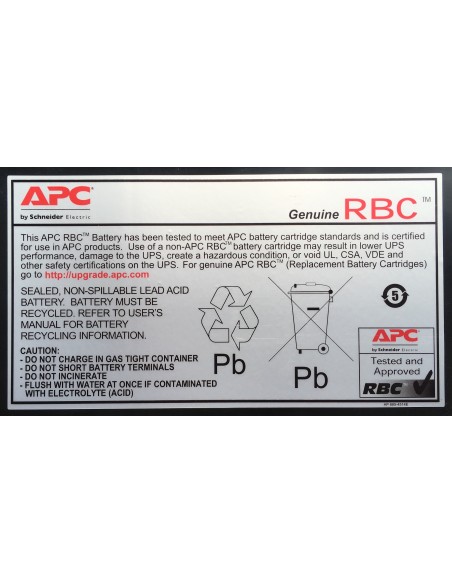 APC RBC18 batería para sistema ups Sealed Lead Acid (VRLA)