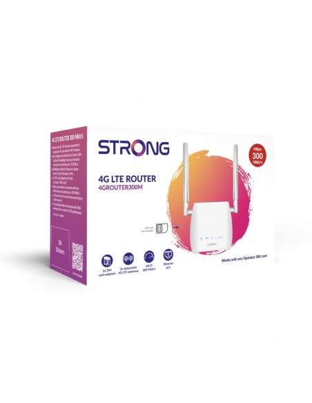 Strong 300M router inalámbrico Ethernet rápido Banda única (2,4 GHz) 4G Blanco