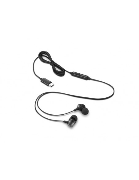 Lenovo 4XD1J77351 auricular y casco Auriculares Alámbrico Dentro de oído Oficina Centro de llamadas USB Tipo C Negro