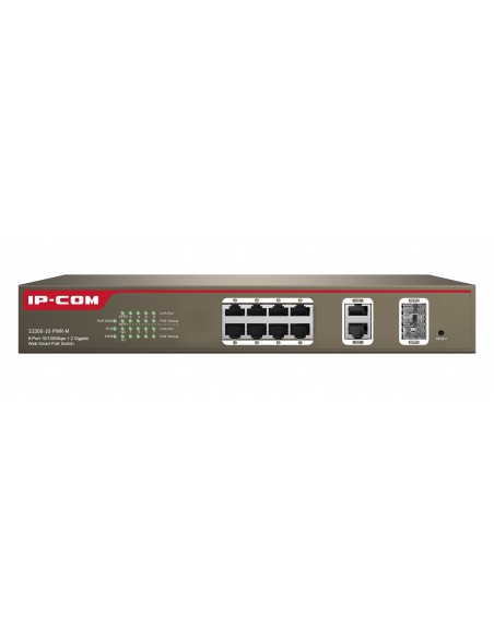 IP-COM Networks S3300-10-PWR-M switch Gestionado L2 Fast Ethernet (10 100) Energía sobre Ethernet (PoE) Gris