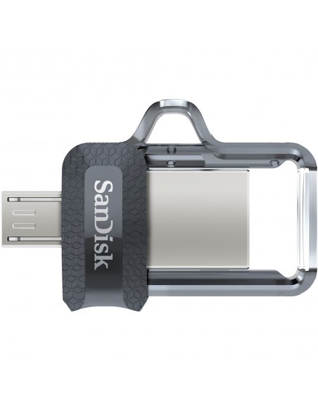 SanDisk Ultra Dual m3.0 unidad flash USB 128 GB USB Type-A   Micro-USB 3.2 Gen 1 (3.1 Gen 1) Negro, Plata, Transparente