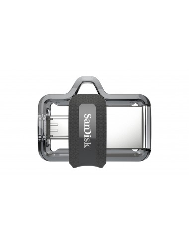 SanDisk Ultra Dual m3.0 unidad flash USB 64 GB USB Type-A   Micro-USB 3.2 Gen 1 (3.1 Gen 1) Negro, Plata, Transparente