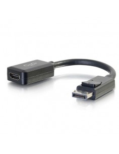 C2G Adaptador convertidor de DisplayPort™ macho a HDMI hembra, 20 cm, negro