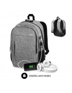 SUBBLIM Mochila para Portátil Urban Lock Backpack 16" Grey