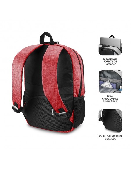 SUBBLIM Mochila para Portátil Urban Lock Backpack 16" Red