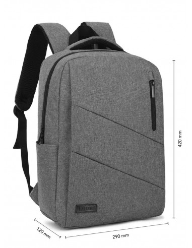 SUBBLIM City Backpack Mochila para portátil 15.6", Poliéster Oxford, Gris