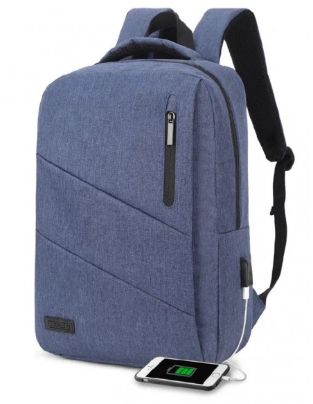 SUBBLIM City Backpack Mochila para portátil 15.6", Poliéster Oxford, Azul