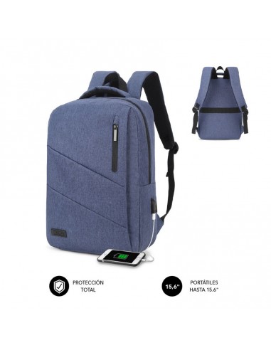 SUBBLIM City Backpack Mochila para portátil 15.6", Poliéster Oxford, Azul