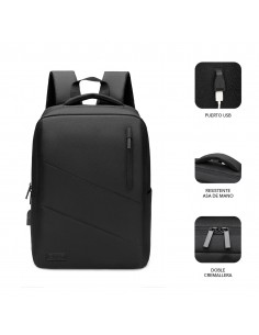 SUBBLIM City Backpack Mochila para portátil 15.6", Poliéster Oxford, Negra 2