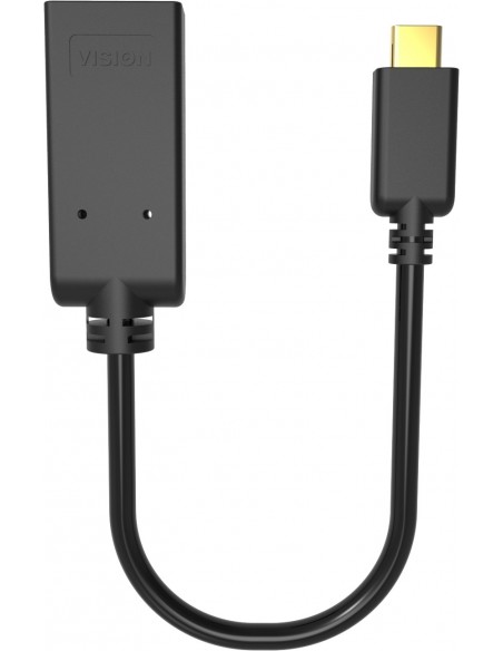 Vision TC-USBCHDMI BL adaptador de cable de vídeo USB Tipo C HDMI tipo A (Estándar) Negro