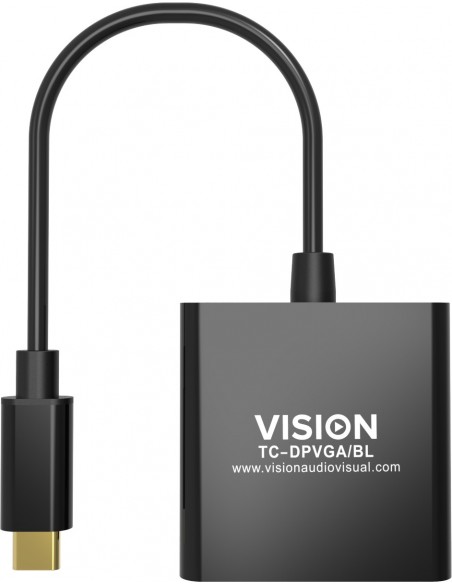Vision TC-USBCVGA BL adaptador de cable de vídeo USB Tipo C VGA (D-Sub) Negro