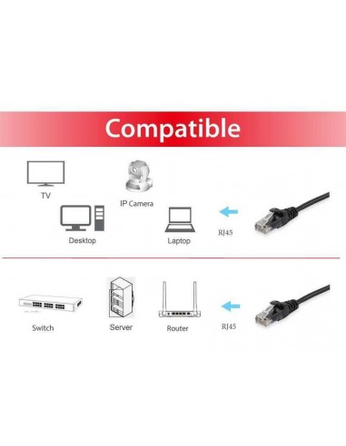 Equip 625452 cable de red Negro 3 m Cat6 U UTP (UTP)
