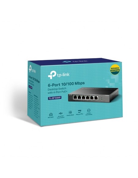 TP-Link TL-SF1006P switch No administrado Fast Ethernet (10 100) Energía sobre Ethernet (PoE) Negro