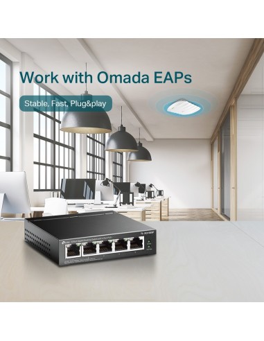 TP-Link TL-SG1005P switch No administrado Gigabit Ethernet (10 100 1000) Energía sobre Ethernet (PoE) Negro