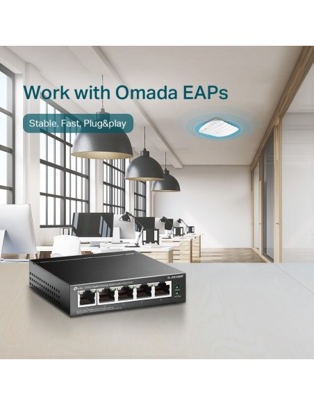 TP-Link TL-SG1005P switch No administrado Gigabit Ethernet (10 100 1000) Energía sobre Ethernet (PoE) Negro