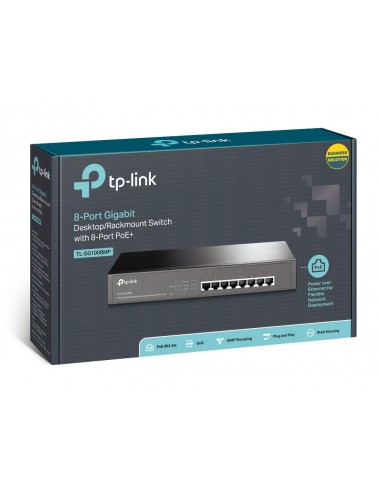 TP-Link TL-SG1008MP switch No administrado Gigabit Ethernet (10 100 1000) Energía sobre Ethernet (PoE) Negro