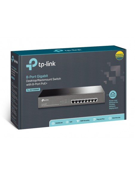 TP-Link TL-SG1008MP switch No administrado Gigabit Ethernet (10 100 1000) Energía sobre Ethernet (PoE) Negro