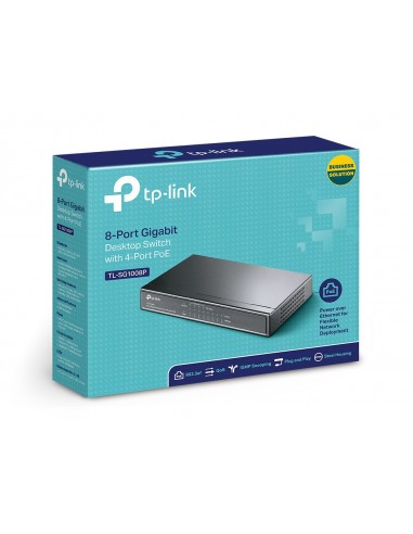 TP-Link TL-SG1008P switch No administrado Gigabit Ethernet (10 100 1000) Energía sobre Ethernet (PoE) Avellana