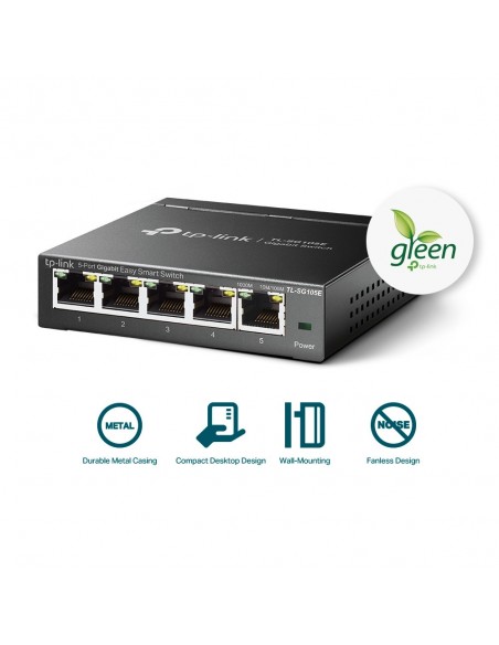 TP-Link TL-SG105E switch Gestionado L2 Gigabit Ethernet (10 100 1000) Negro