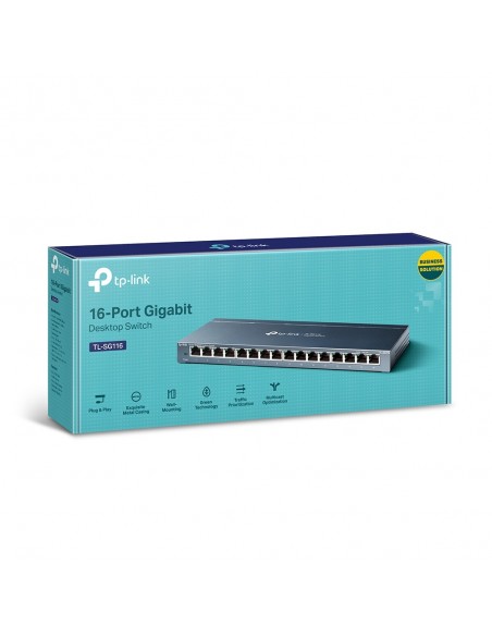 TP-Link TL-SG116 switch No administrado Gigabit Ethernet (10 100 1000) Negro