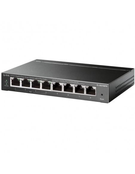 TP-Link TL-SG108PE switch Gestionado L2 Gigabit Ethernet (10 100 1000) Energía sobre Ethernet (PoE) Negro