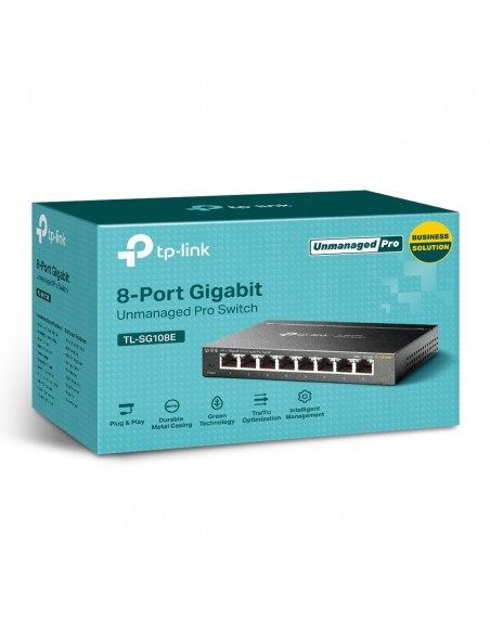 TP-Link TL-SG108E switch Gestionado L2 Gigabit Ethernet (10 100 1000) Negro
