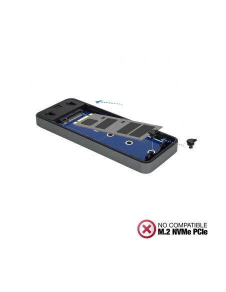 TooQ TQE-2281G caja para disco duro externo Caja externa para unidad de estado sólido (SSD) Gris M.2