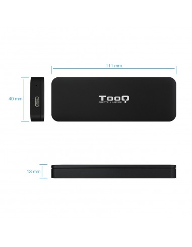 TooQ TQE-2280B caja para disco duro externo Caja externa para unidad de estado sólido (SSD) Negro M.2