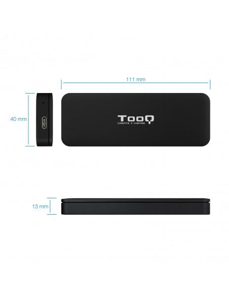 TooQ TQE-2280B caja para disco duro externo Caja externa para unidad de estado sólido (SSD) Negro M.2