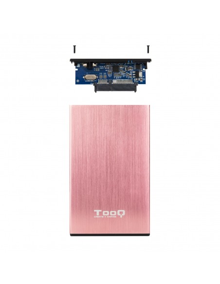 TooQ TQE-2527P caja para disco duro externo Caja de disco duro (HDD) Negro, Rosa 2.5"
