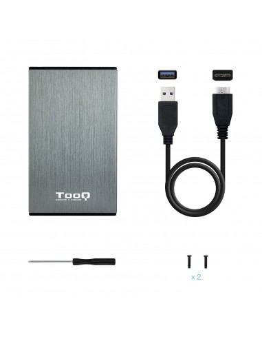 TooQ TQE-2527G caja para disco duro externo Caja de disco duro (HDD) Negro, Gris 2.5"