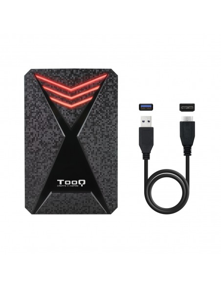 TooQ TQE-2550RGB caja para disco duro externo Carcasa de disco duro SSD Negro 2.5"